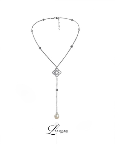 Колье Laroush Jewelry ТКNO124W длина 55 см вес 11.17 г серебро, жемчуг, циркон