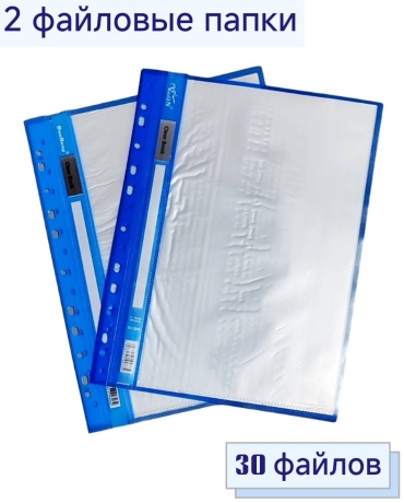 Папка-вкладыш Clear Book, А4, термосварка синий, голубой